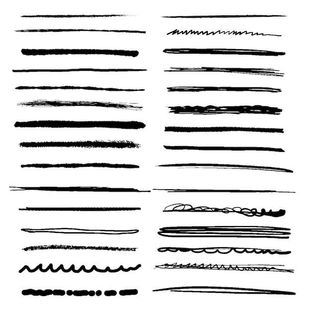 Vector set of freehand lines