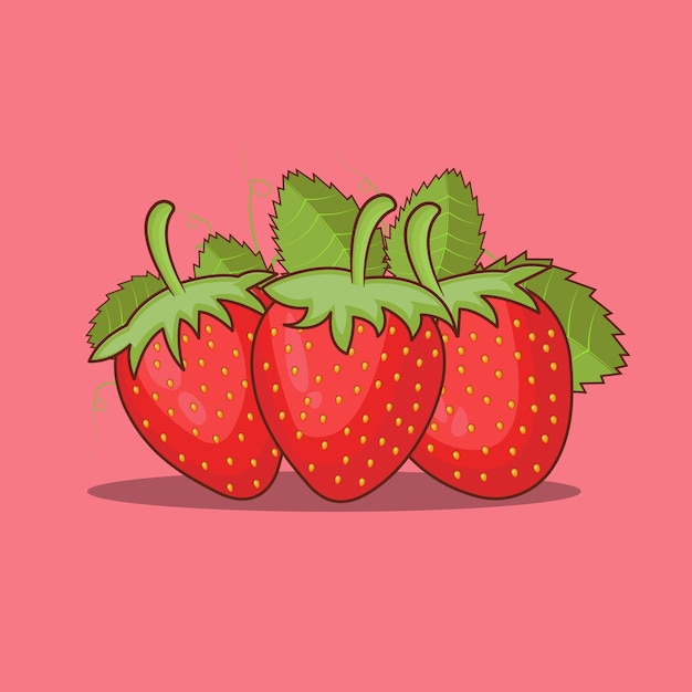 Set of fresh red ripe mellow berry vector illustration