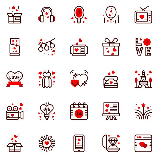 Set of friendship icons Vector Illustration