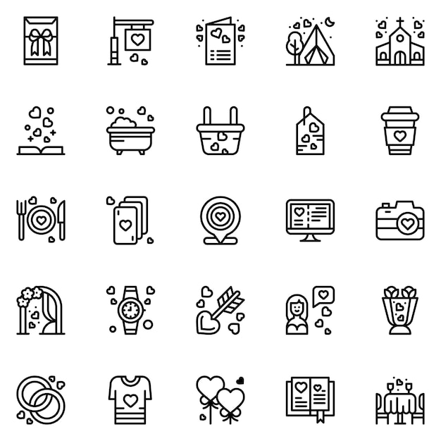 Set of friendship icons Vector Illustration