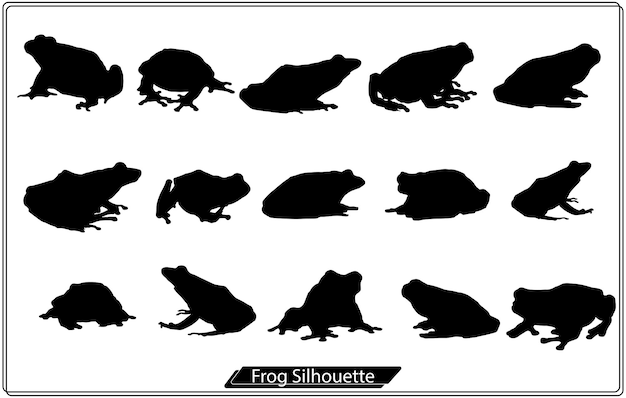 Set of Frog silhouettes Collection