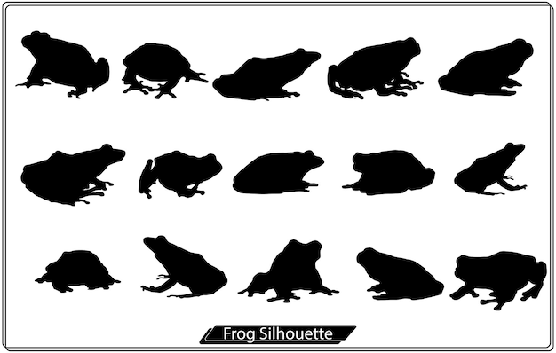 Коллекция силуэтов лягушек