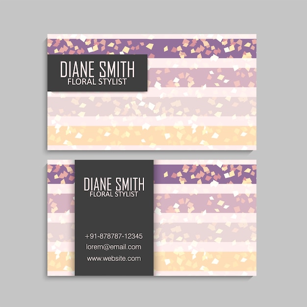 Set of front and back of business card template
