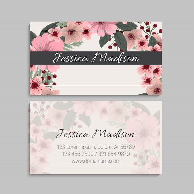 Set of front and back of business card template