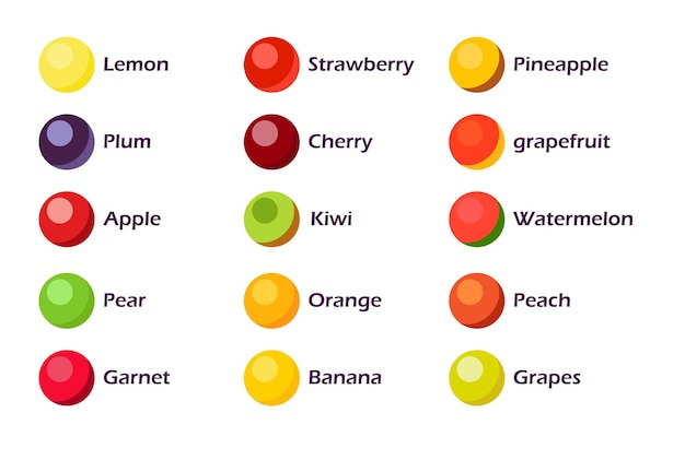 Set of fruit icons