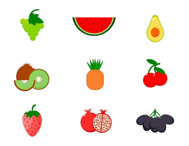 Vector a set of fruits clipart