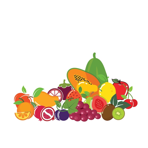 Set of fruits element vector illustration concept design template