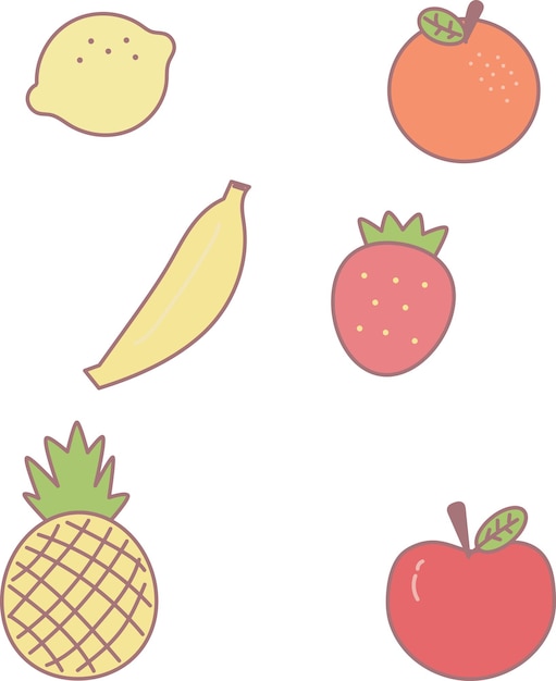 Set of fruits vector