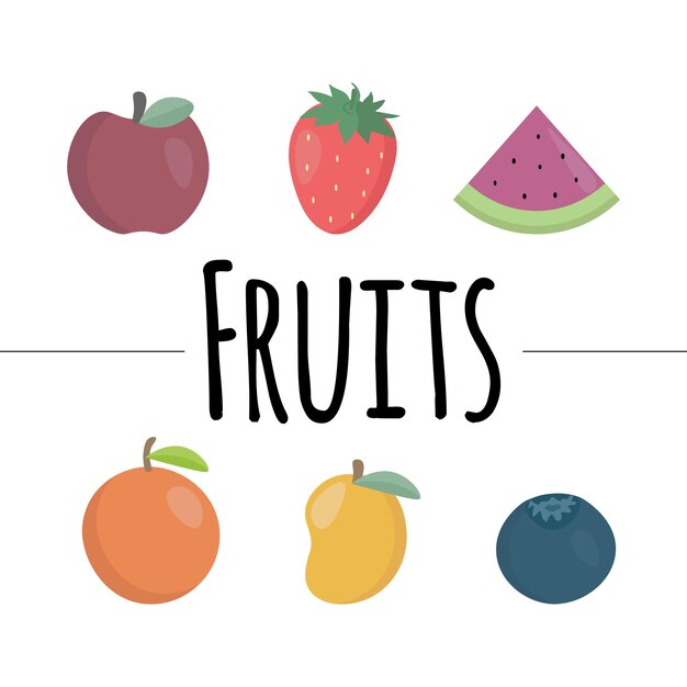 Vector set of fruits