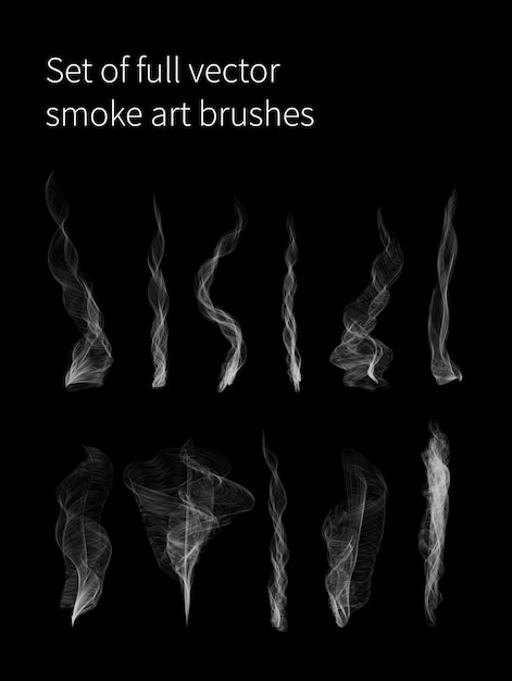 Vector set of full vector smoke art brushes