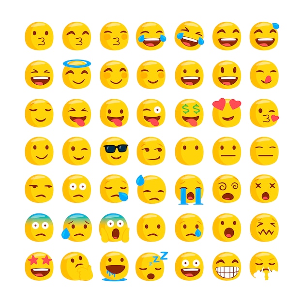 Vettore set di emoji classici divertenti.