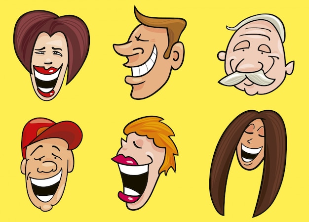 set of funny faces