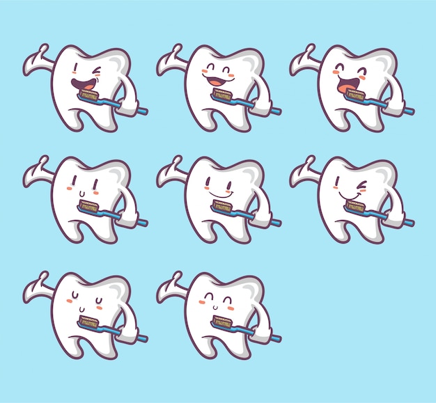 Set of funny teeth