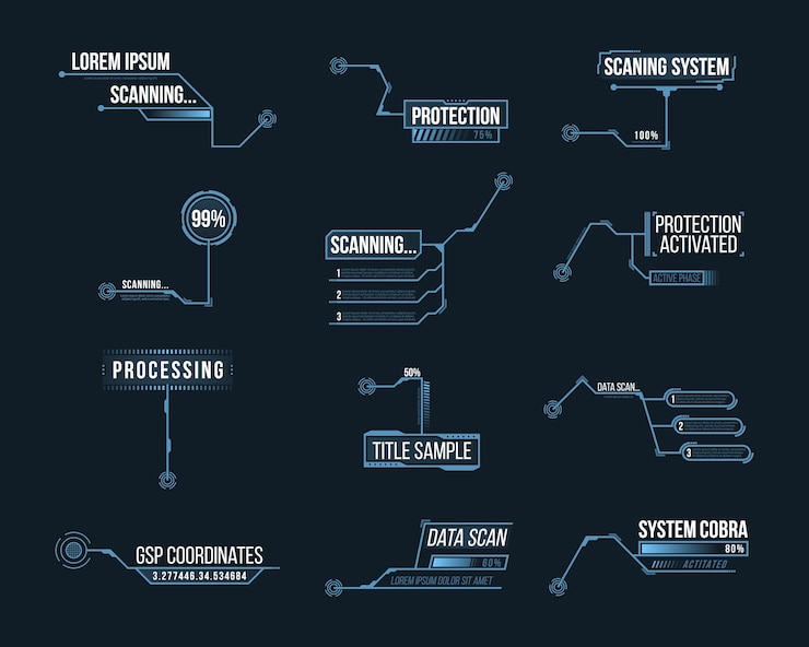 Vector set of futuristic callout bar labels