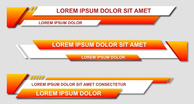 Набор футуристических нижних третей задает вектор шаблона Шаблон макета баннера для бара Заголовок новости Современный стиль дизайна