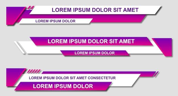 Набор футуристических нижних третей задает вектор шаблона Шаблон макета баннера для бара Заголовок новости Современный стиль дизайна