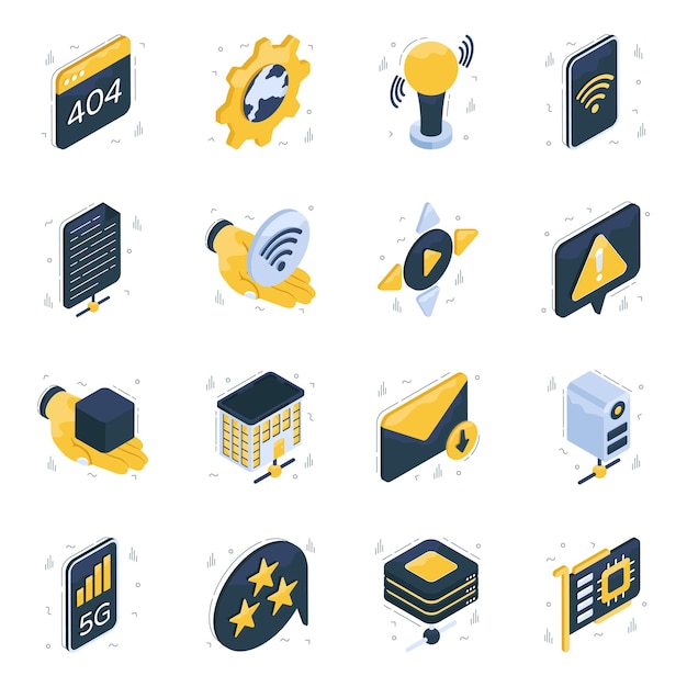 Set of Gadgets Isometric Icons