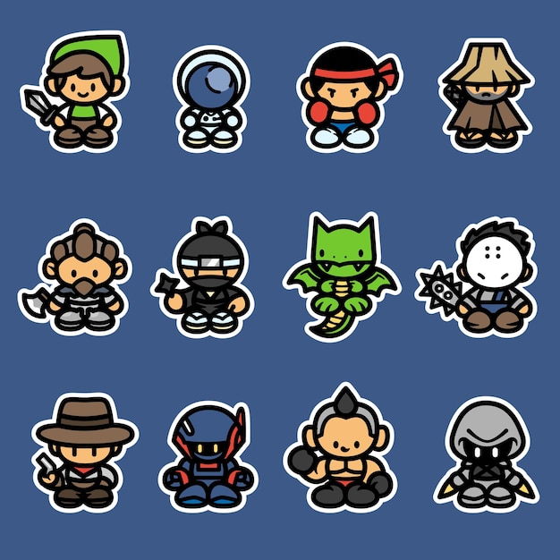 Set of game characters