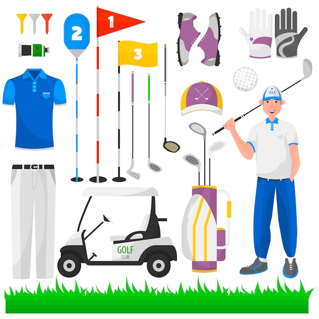 Vector set of game for golf.