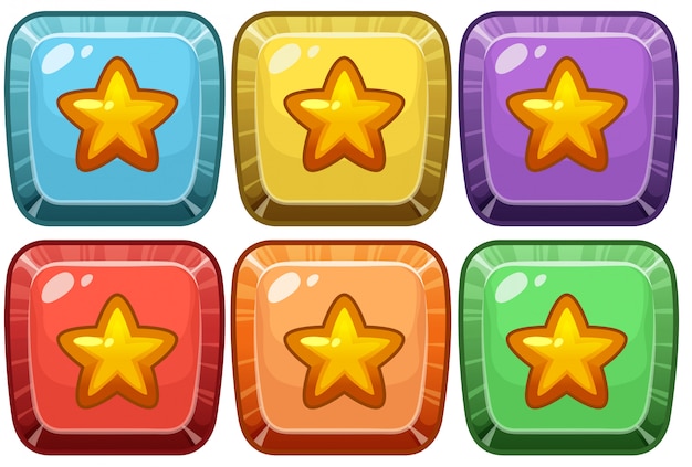 Set of game star icon