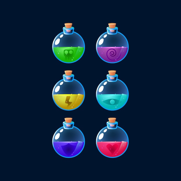 Potion Maker, Bubble Shooter, Match 3, Large Vector Cartoon Collection,  Characters, Elements, GUI, UI For Your Own Mobile Game Royalty Free SVG,  Cliparts, Vectors, and Stock Illustration. Image 77914154.