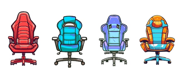 set gaming stoel vectorillustratie