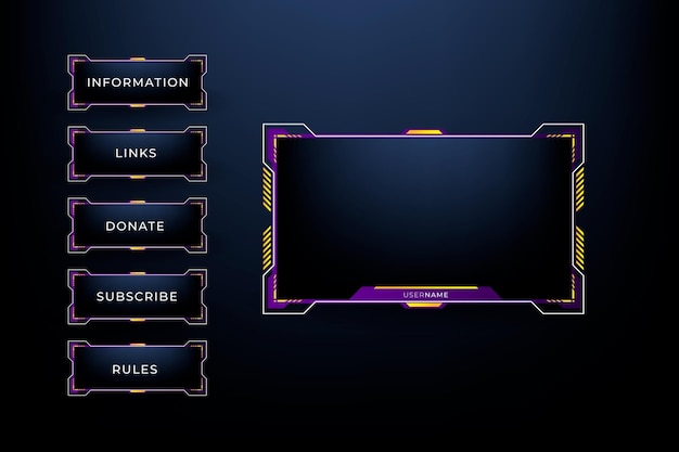 Set of gaming stream element design concept