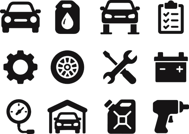 set of garage car icon