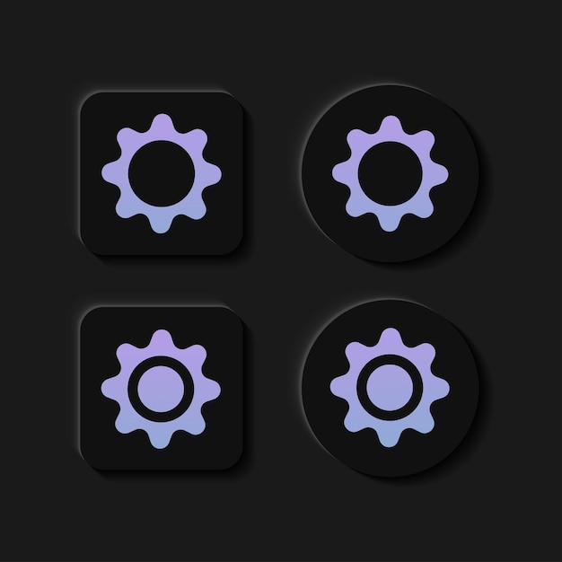 Set of gear button web technology setting icon