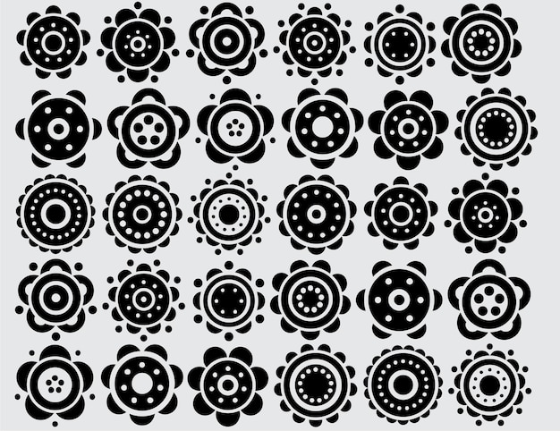 Set of gear icons black vector