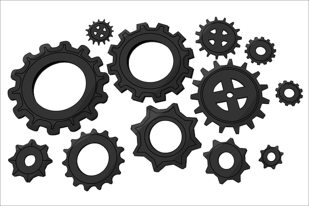 Vector set of gears