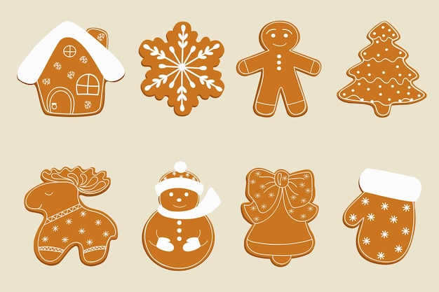 Vector set gember kerstkoekjes