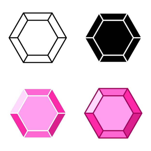 Vector set of gems in flat style isolated