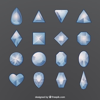 Set di pietre preziose con diversi tipi di design