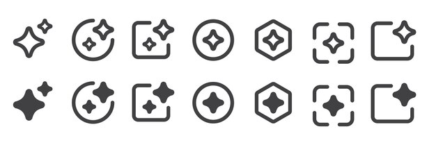 set of generate ai user interface icon artificial intelligence sign ai enters by command prompt to generate ideas ai star and sparkle icon element for apps and websites vector illustration