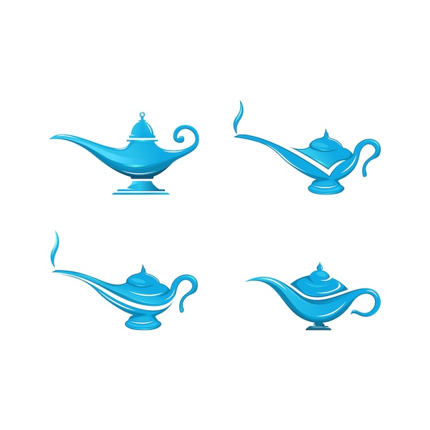 Vector set of genie lamp logo