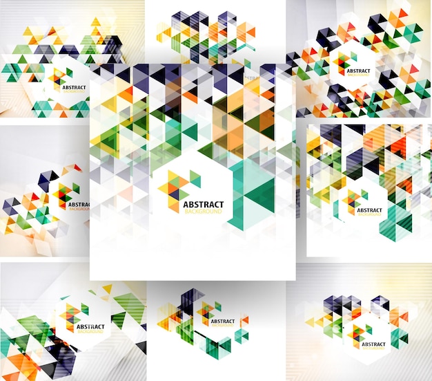 Set of geometric abstract polygonal backgrounds