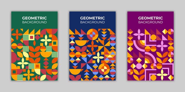 Set of geometric backgrounds from shapes Abstract geometric templates for covers