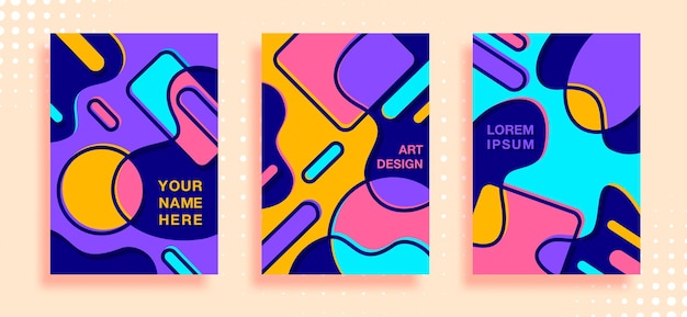 Set geometric bright background for poster, Minimal vector covers design for brochure and web design, card, flyer.