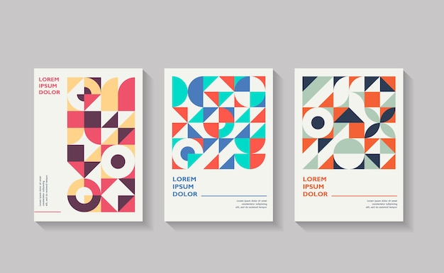 Set of geometric covers Collection of cool vintage covers