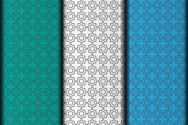 Set of Geometric seamless patterns Abstract geometric hexagonal graphic design