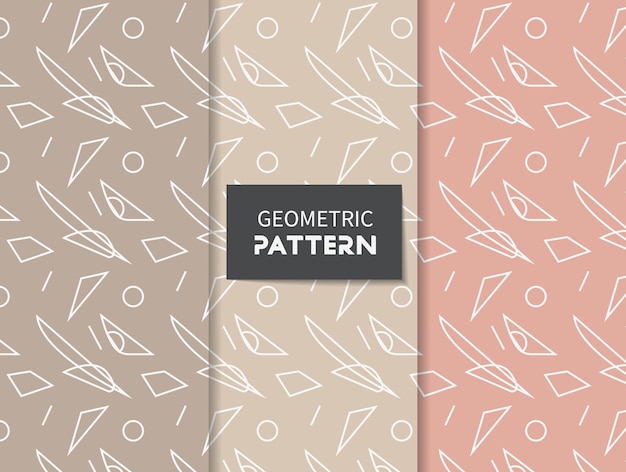 Set of geometric seamless patterns in different colors Vector