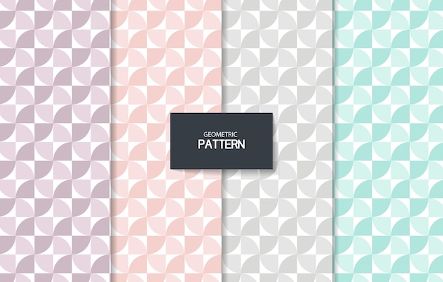 Set of geometric seamless patterns in different colors vector