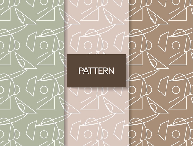 Set of geometric seamless patterns in different colors Vector