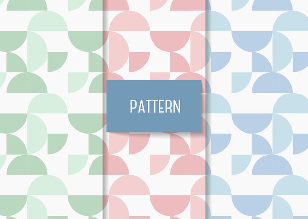 Vector set of geometric seamless patterns in different colors vector