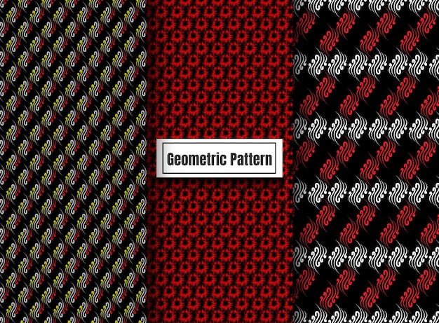 Set of Geometric seamless patterns Seamless geometric cubes pattern print design