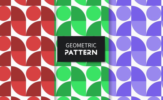 Set of geometric seamless patterns. Vector