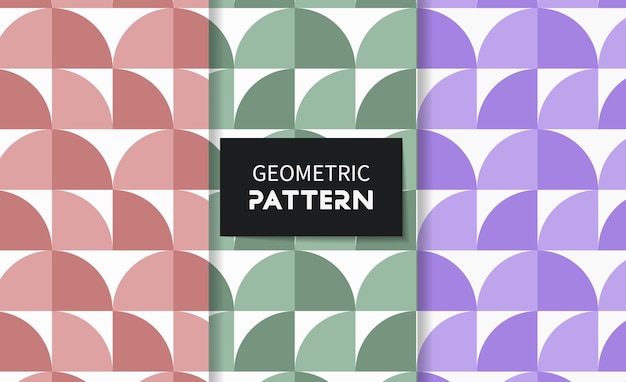 Set of geometric seamless patterns. Vector