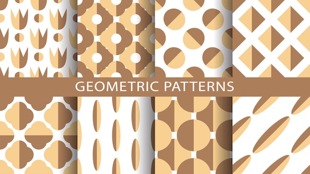 Set of geometric seamless patterns