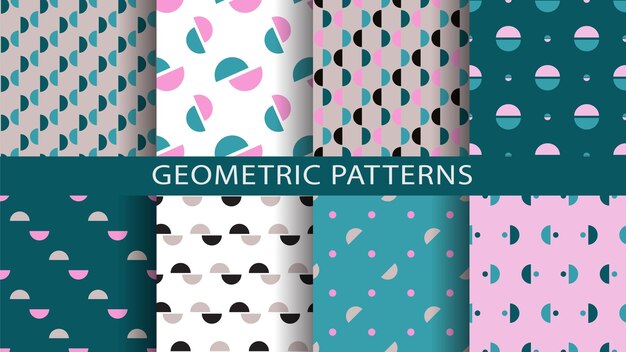 Set of geometric seamless patterns